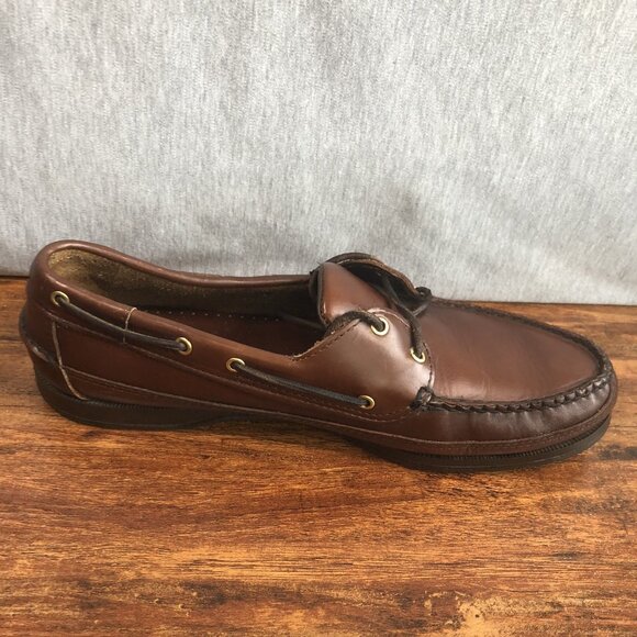 Sebago Docksides Shoes Mens Size 10.5 2E Wide Brown Leather Boat Deck Nautical - Picture 7 of 12